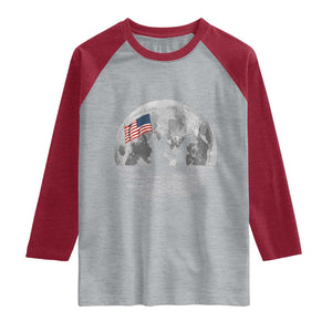 Bigfoot Loch Ness Monster 4th of July Raglan Shirt Funny Cryptid Moon Night