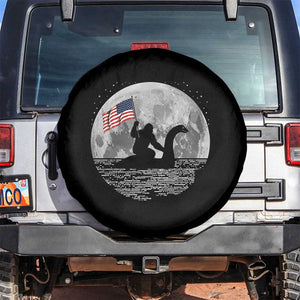Bigfoot Loch Ness Monster 4th of July Spare Tire Cover Funny Cryptid Moon Night