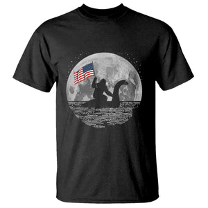 Bigfoot Loch Ness Monster 4th of July T Shirt Funny Cryptid Moon Night