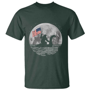 Bigfoot Loch Ness Monster 4th of July T Shirt Funny Cryptid Moon Night