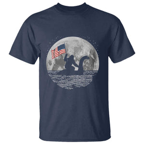 Bigfoot Loch Ness Monster 4th of July T Shirt Funny Cryptid Moon Night