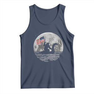 Bigfoot Loch Ness Monster 4th of July Tank Top Funny Cryptid Moon Night