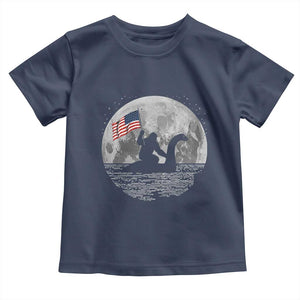 Bigfoot Loch Ness Monster 4th of July Toddler T Shirt Funny Cryptid Moon Night