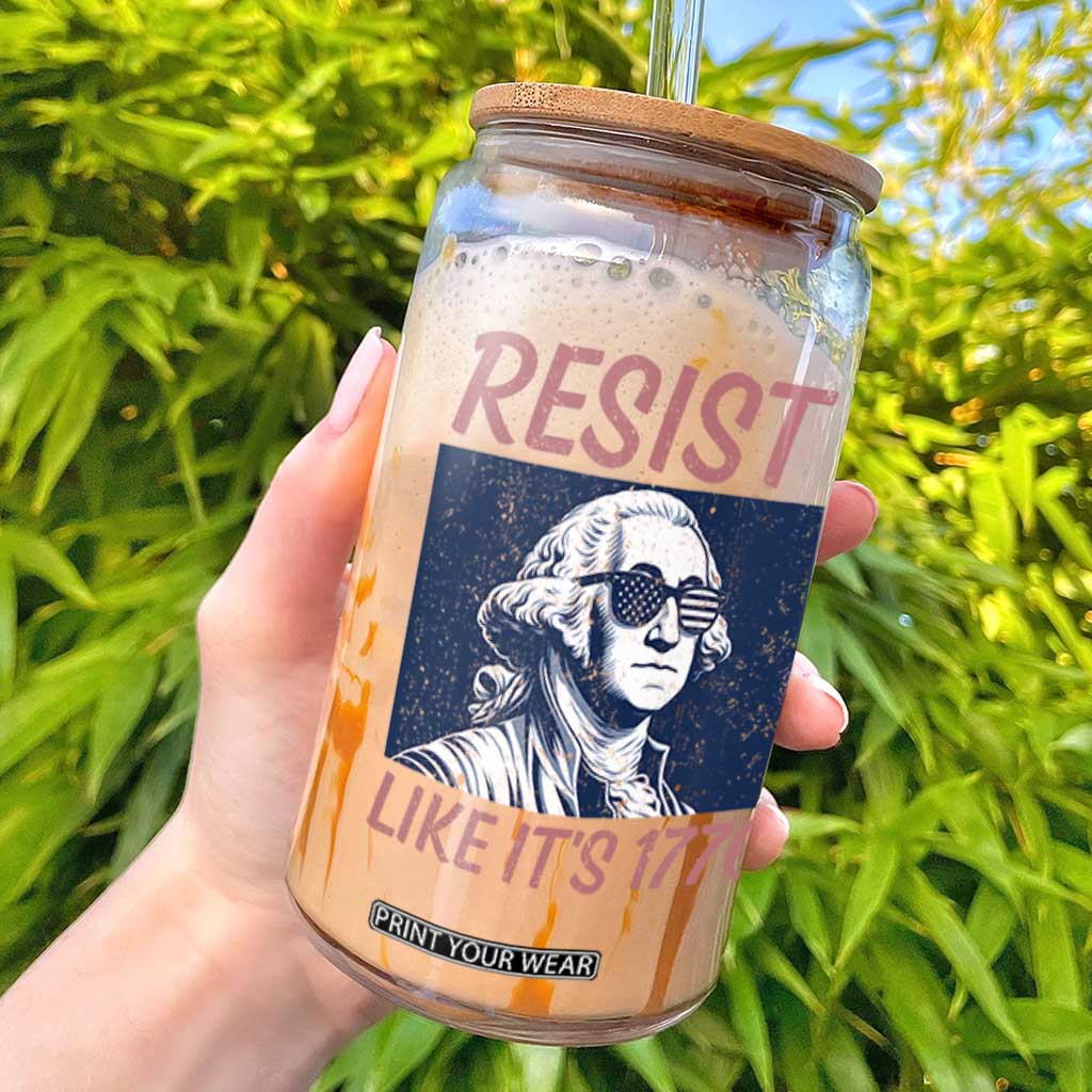 Resist Like its 1776 Glass Can America 4th of July 250 Years Freedom