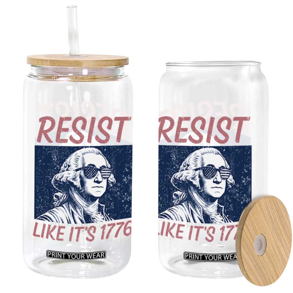 Resist Like its 1776 Glass Can America 4th of July 250 Years Freedom