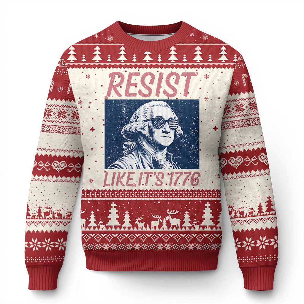 Resist Like its 1776 Ugly Christmas Sweater America 4th of July 250 Years Freedom