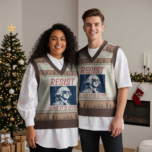 Resist Like its 1776 V-Neck Knit Sweater Vest America 4th of July 250 Years Freedom