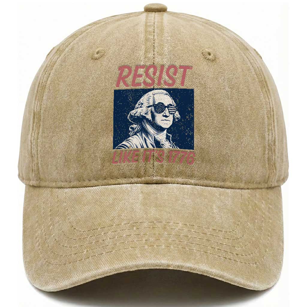 Resist Like its 1776 Washed Cotton Baseball Cap America 4th of July 250 Years Freedom TS14 Print Your Wear