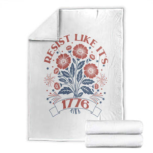 Resist Like its 1776 Throw Blanket Vintage Boho Floral Subtle 250th Anniversary