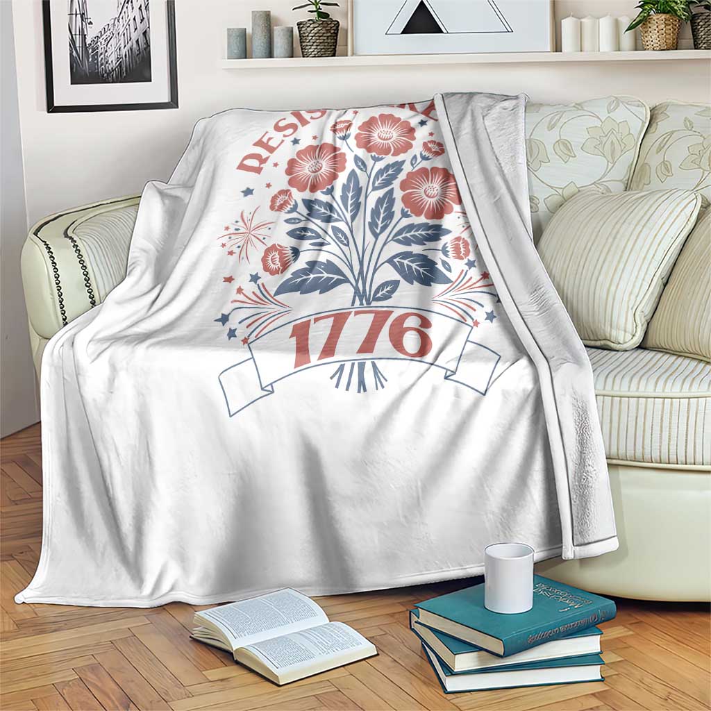 Resist Like its 1776 Throw Blanket Vintage Boho Floral Subtle 250th Anniversary