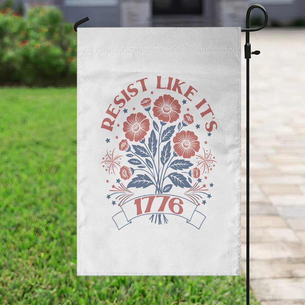 Resist Like its 1776 Garden Flag Vintage Boho Floral Subtle 250th Anniversary