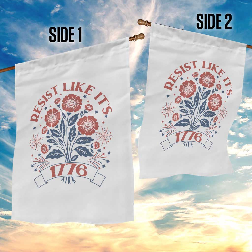 Resist Like its 1776 Garden Flag Vintage Boho Floral Subtle 250th Anniversary