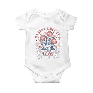 Resist Like its 1776 Baby Onesie Vintage Boho Floral Subtle 250th Anniversary