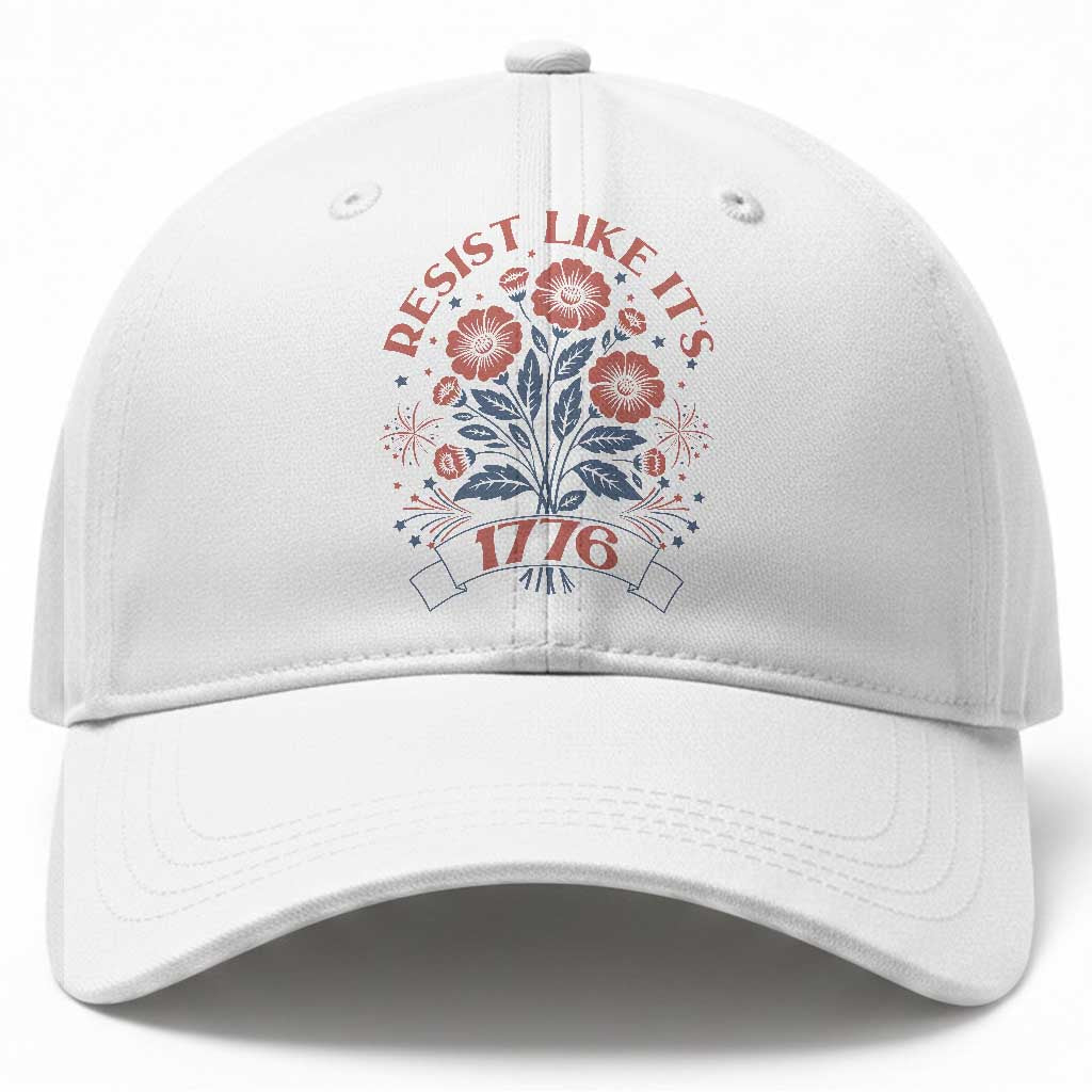 Resist Like its 1776 Baseball Cap Vintage Boho Floral Subtle 250th Anniversary