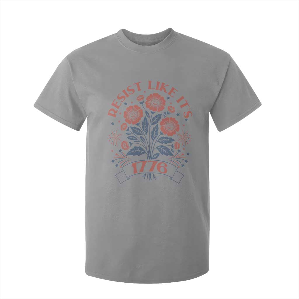 Resist Like its 1776 T Shirt For Kid Vintage Boho Floral Subtle 250th Anniversary