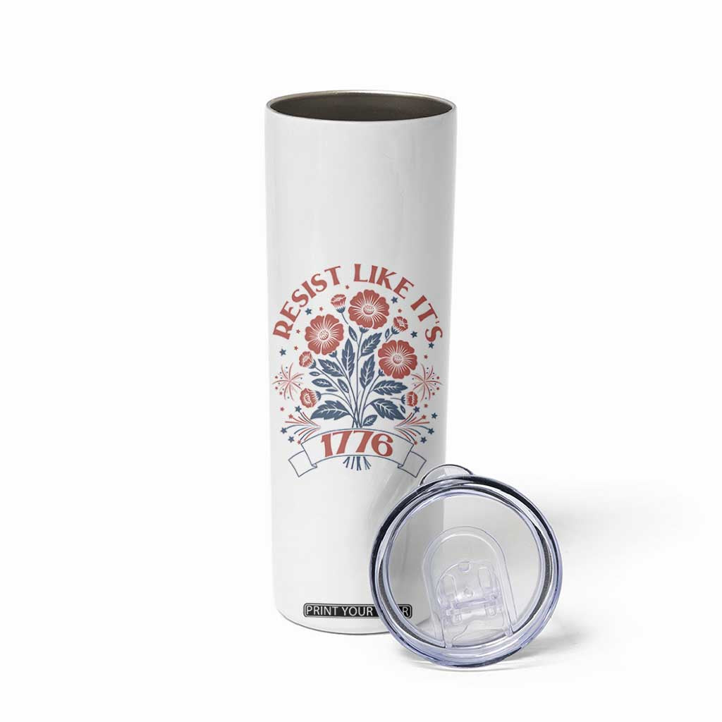 Resist Like its 1776 Skinny Tumbler Vintage Boho Floral Subtle 250th Anniversary