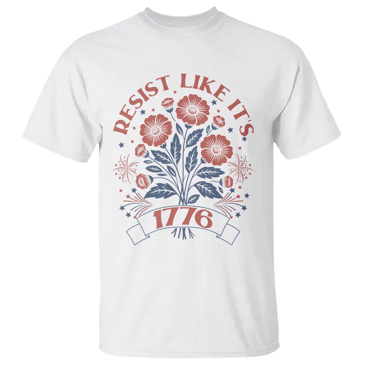 Resist Like its 1776 T Shirt Vintage Boho Floral Subtle 250th Anniversary
