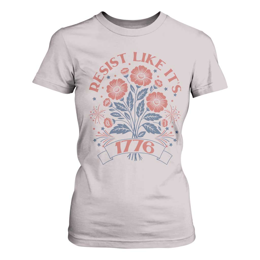 Resist Like its 1776 T Shirt For Women Vintage Boho Floral Subtle 250th Anniversary