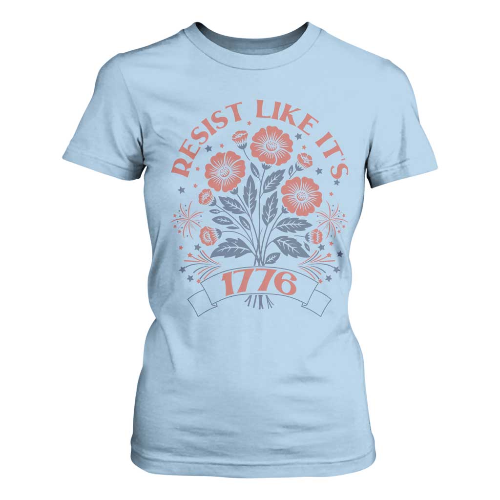 Resist Like its 1776 T Shirt For Women Vintage Boho Floral Subtle 250th Anniversary