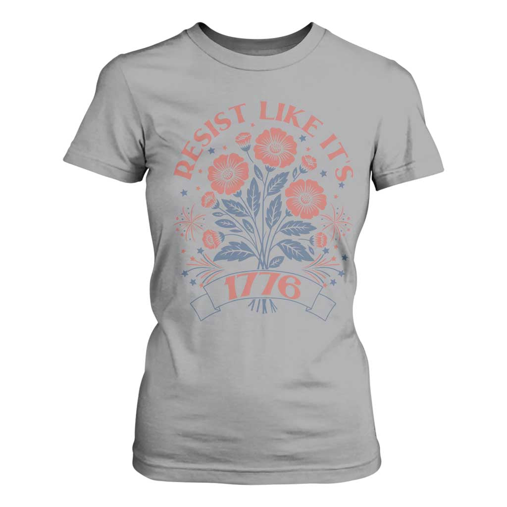 Resist Like its 1776 T Shirt For Women Vintage Boho Floral Subtle 250th Anniversary