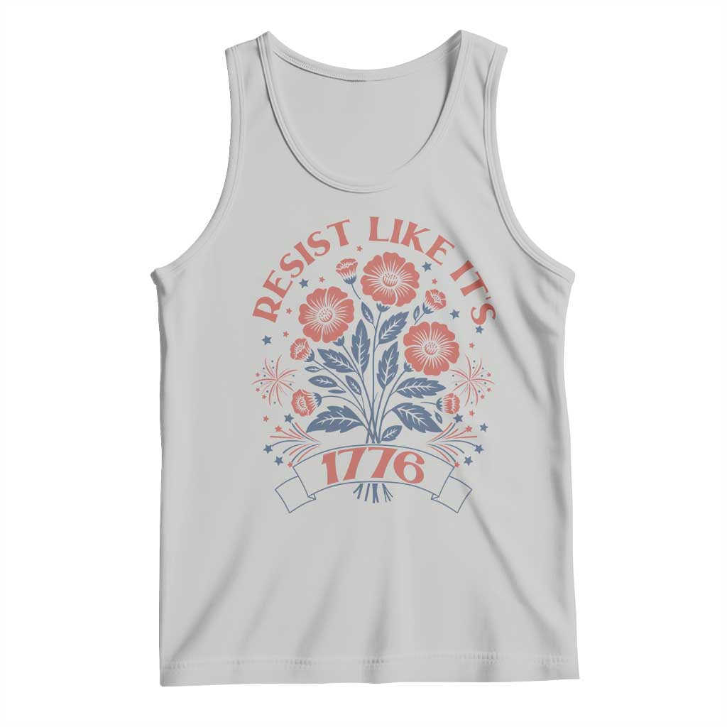 Resist Like its 1776 Tank Top Vintage Boho Floral Subtle 250th Anniversary
