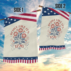 Resist Like its 1776 Patriotic Garden Flag Vintage Boho Floral Subtle 250th Anniversary