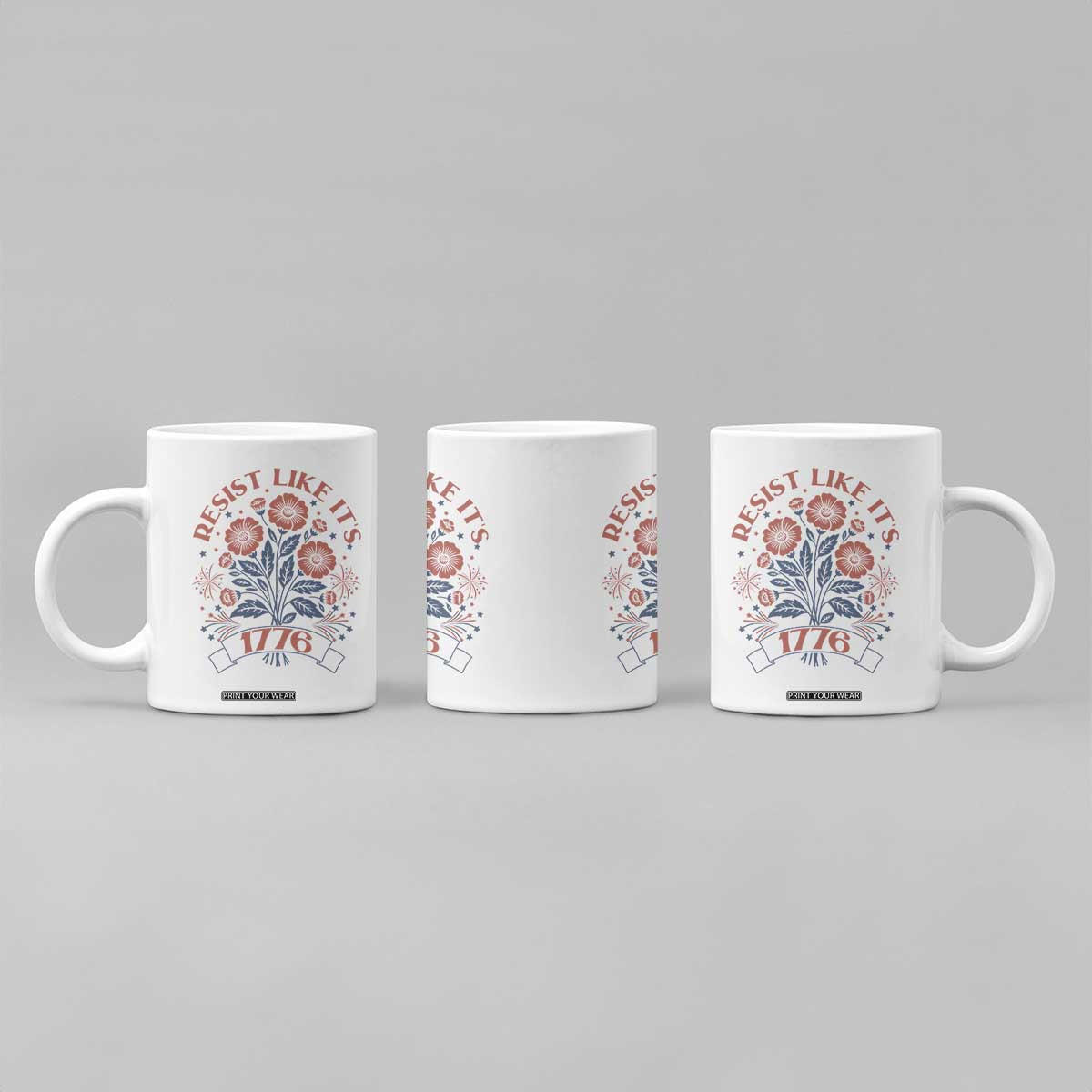 Resist Like its 1776 Coffee Mug Vintage Boho Floral Subtle 250th Anniversary