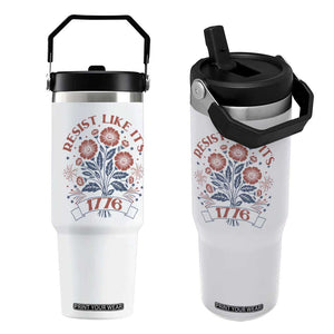 Resist Like its 1776 Flip Straw Tumbler Vintage Boho Floral Subtle 250th Anniversary