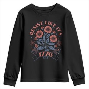 Resist Like its 1776 Youth Sweatshirt Vintage Boho Floral Subtle 250th Anniversary