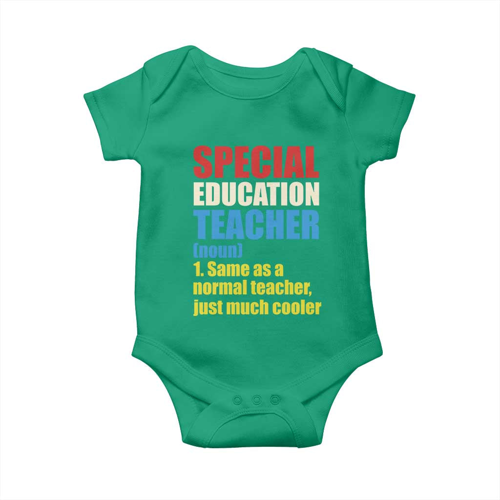 Special Education Teacher Definition Baby Onesie Funny Back to School TS14 Irish Green Print Your Wear