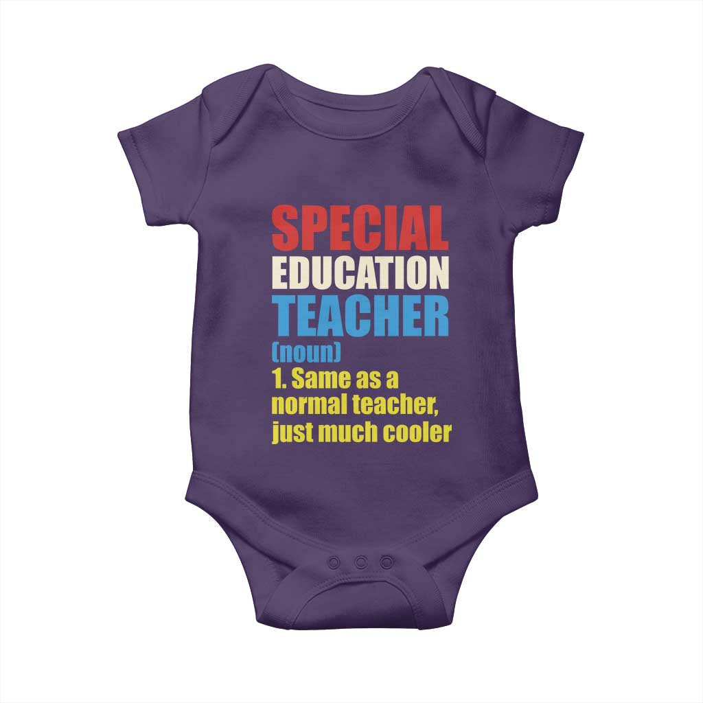 Special Education Teacher Definition Baby Onesie Funny Back to School TS14 Purple Print Your Wear