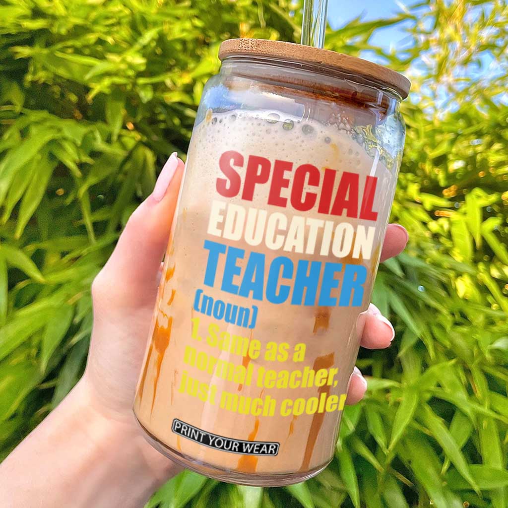 Special Education Teacher Definition Glass Can Funny Back to School TS14 Black Print Your Wear
