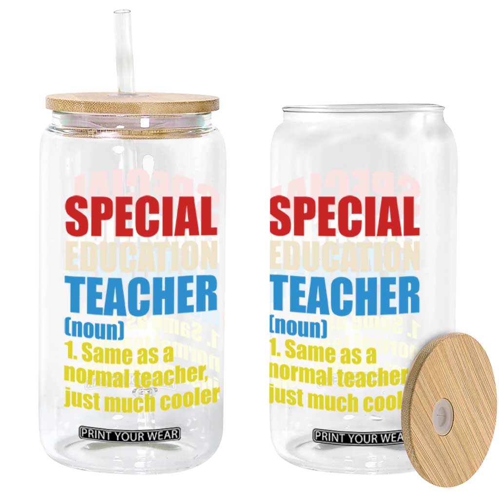 Special Education Teacher Definition Glass Can Funny Back to School TS14 Print Your Wear