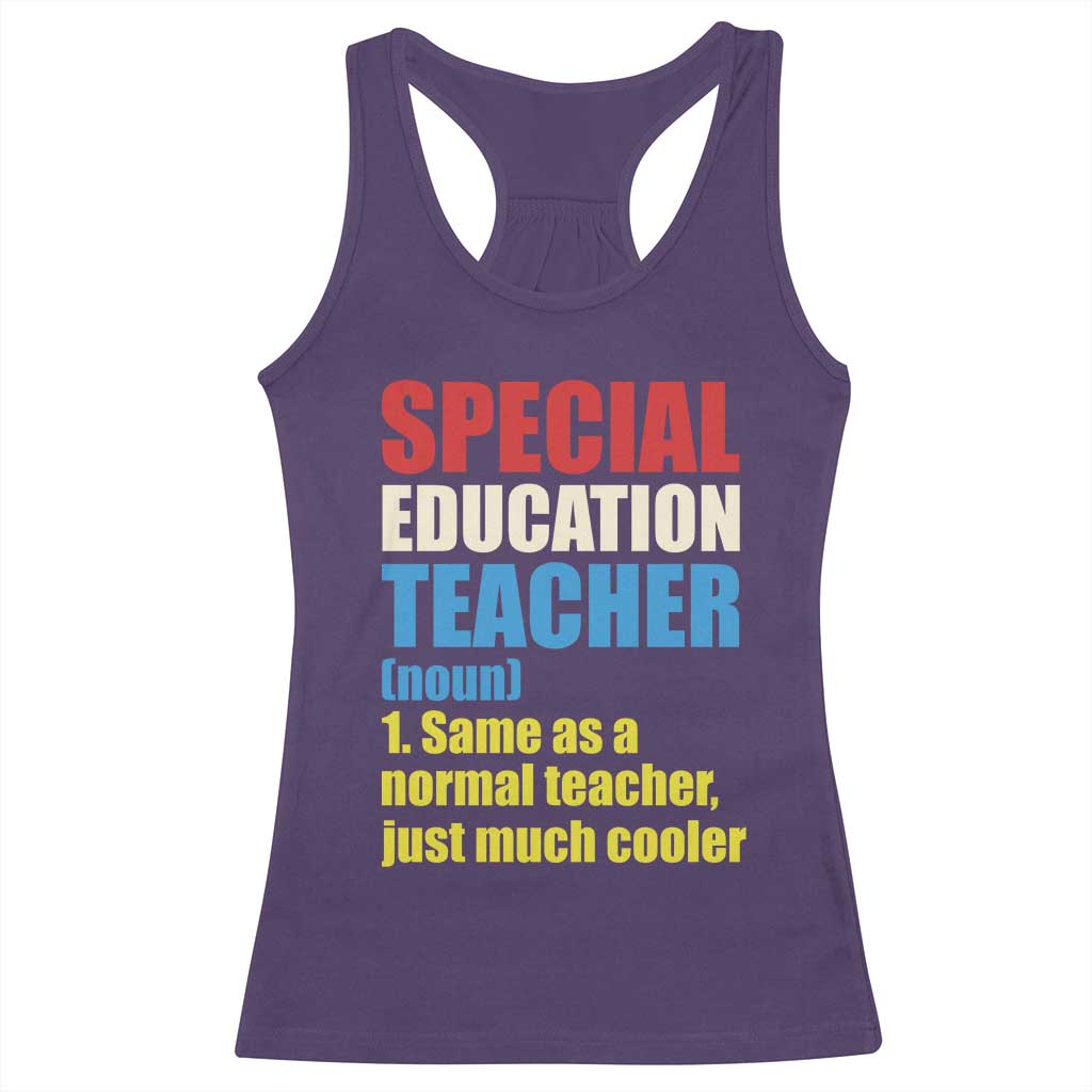 Special Education Teacher Definition Racerback Tank Top Funny Back to School TS14 Purple Print Your Wear
