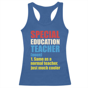 Special Education Teacher Definition Racerback Tank Top Funny Back to School TS14 Royal Blue Print Your Wear