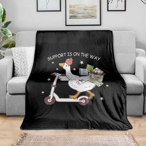 Special Education SPED Teacher Goose Scooter Throw Blanket Support Is On The Way TS14 Print Your Wear