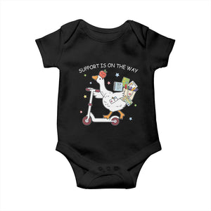 Special Education SPED Teacher Goose Scooter Baby Onesie Support Is On The Way TS14 Black Print Your Wear