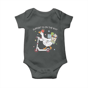 Special Education SPED Teacher Goose Scooter Baby Onesie Support Is On The Way TS14 Dark Heather Print Your Wear