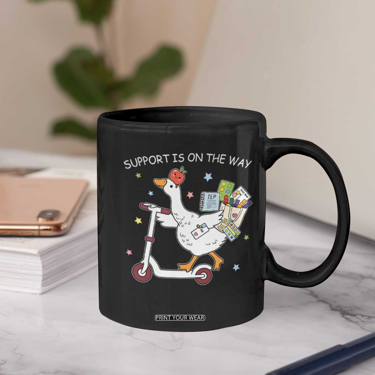 Special Education SPED Teacher Goose Scooter Coffee Mug Support Is On The Way TS14 Print Your Wear