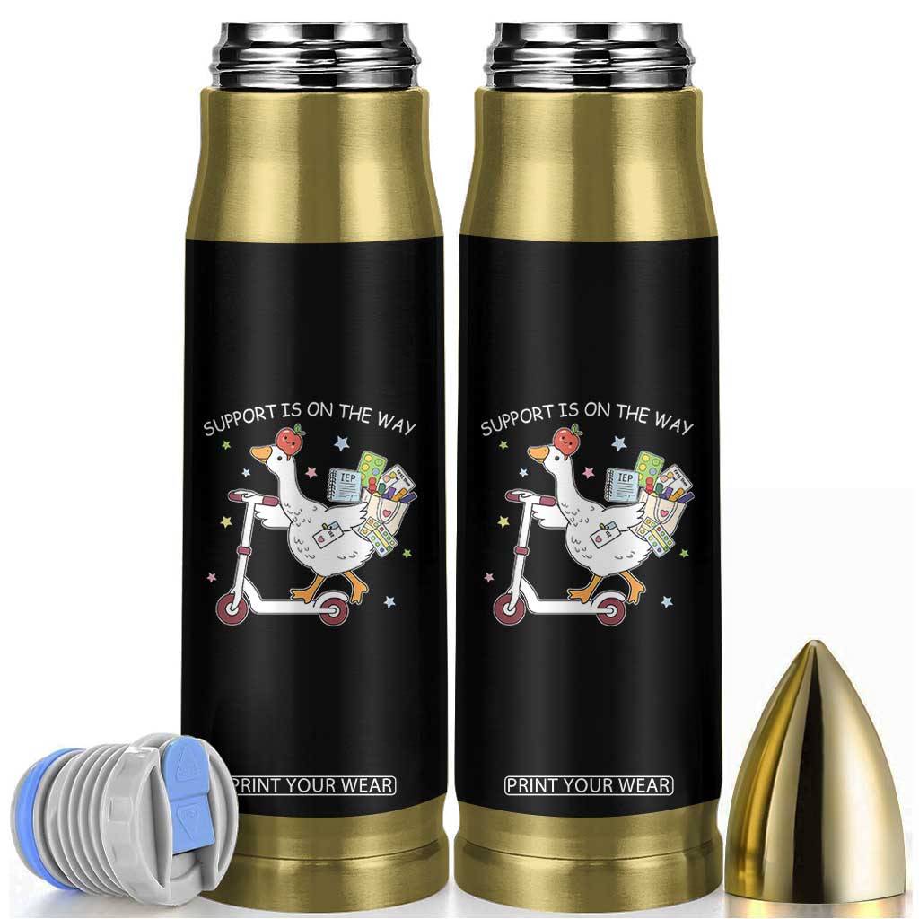 Special Education SPED Teacher Goose Scooter Bullet Tumbler Support Is On The Way TS14 Black Print Your Wear
