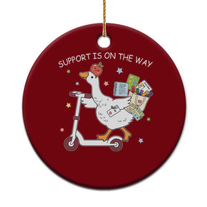 Special Education SPED Teacher Goose Scooter Ceramic Ornament Support Is On The Way TS14 1pc Red Print Your Wear