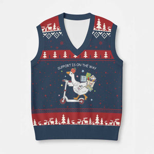 Special Education SPED Teacher Goose Scooter V-Neck Knit Sweater Vest Support Is On The Way TS14 Navy Red Print Your Wear