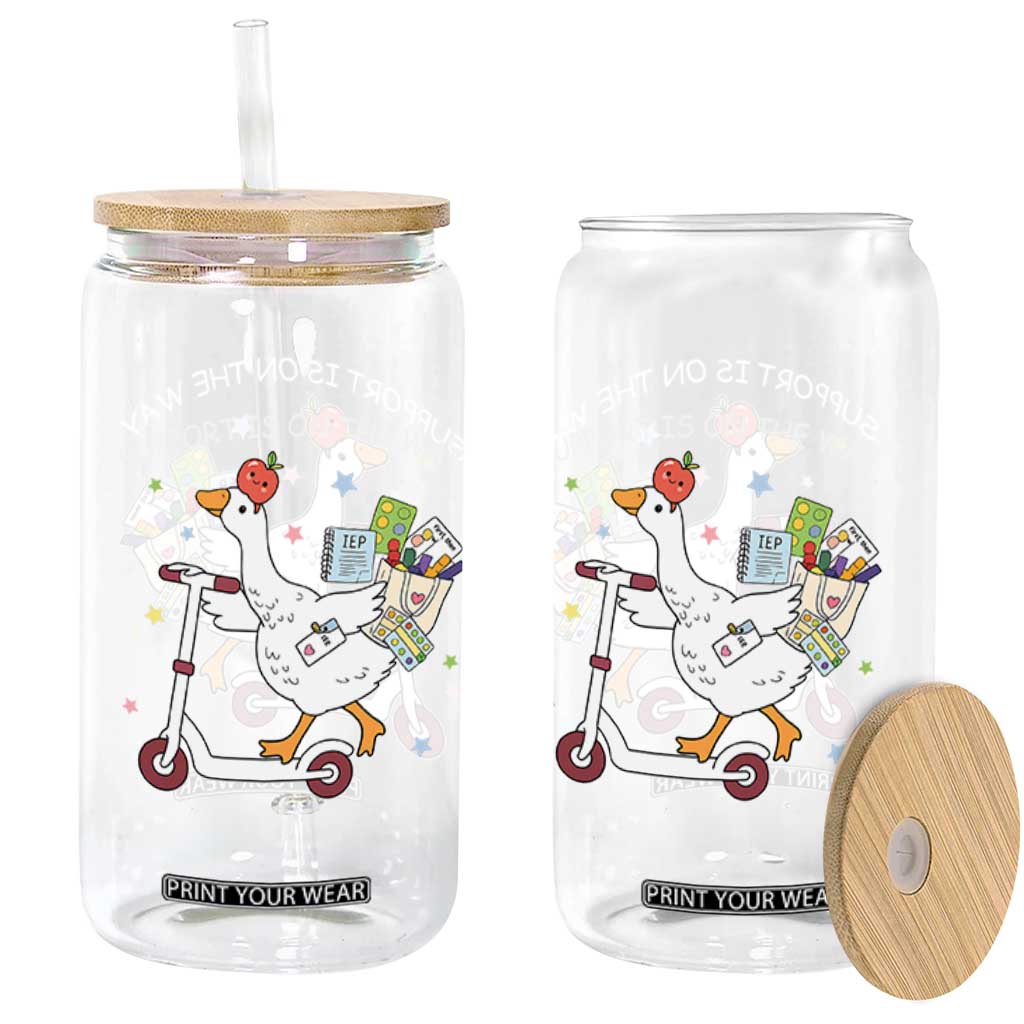 Special Education SPED Teacher Goose Scooter Glass Can Support Is On The Way TS14 Print Your Wear