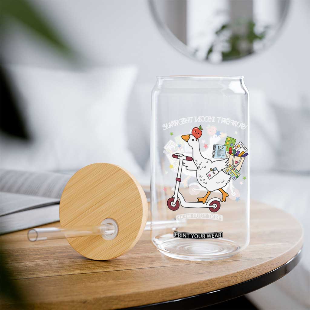 Special Education SPED Teacher Goose Scooter Glass Can Support Is On The Way TS14 Print Your Wear