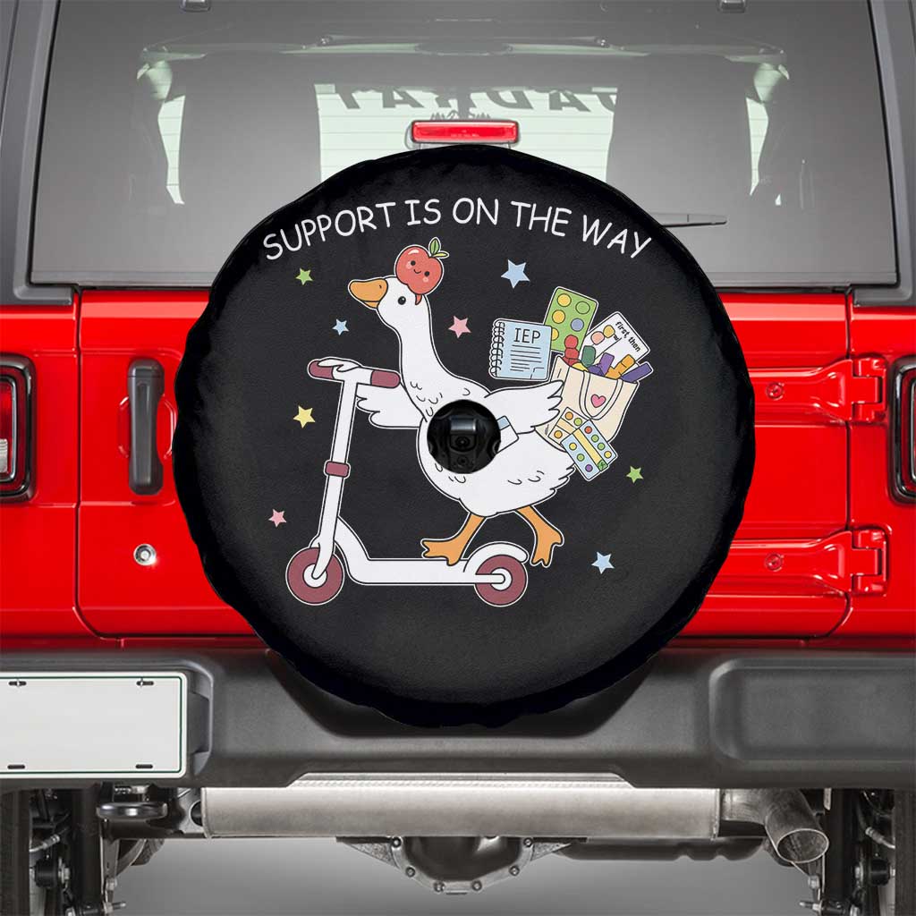 Special Education SPED Teacher Goose Scooter Spare Tire Cover Support Is On The Way TS14 Black Print Your Wear