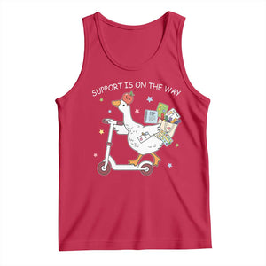 Special Education SPED Teacher Goose Scooter Tank Top Support Is On The Way TS14 Red Print Your Wear