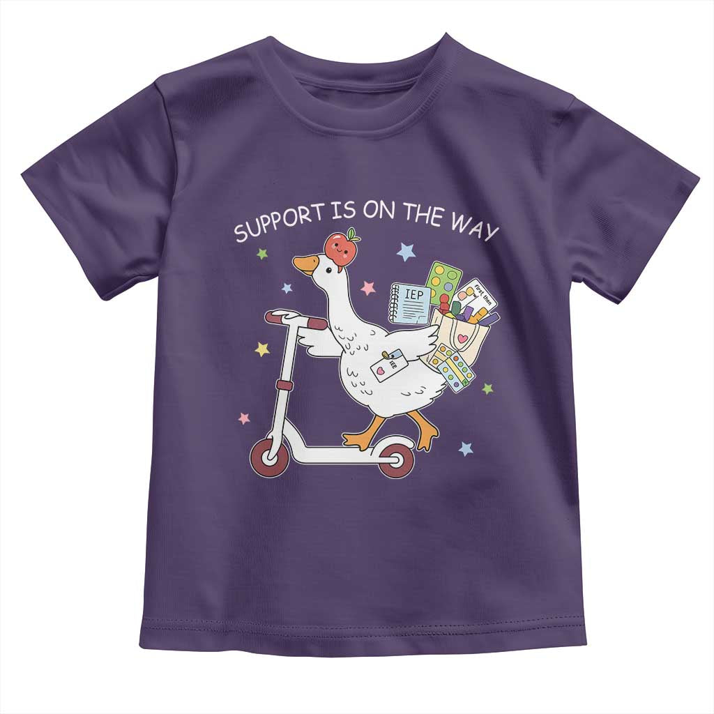Special Education SPED Teacher Goose Scooter Toddler T Shirt Support Is On The Way TS14 Purple Print Your Wear