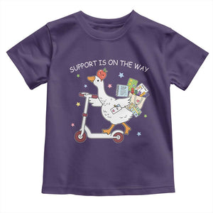 Special Education SPED Teacher Goose Scooter Toddler T Shirt Support Is On The Way TS14 Purple Print Your Wear