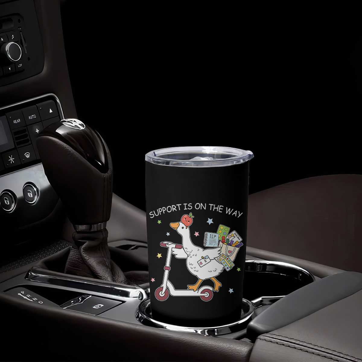 Special Education SPED Teacher Goose Scooter Tumbler Cup Support Is On The Way TS14 Print Your Wear