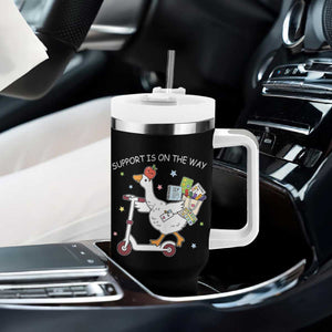Special Education SPED Teacher Goose Scooter Tumbler With Handle Support Is On The Way TS14 Print Your Wear